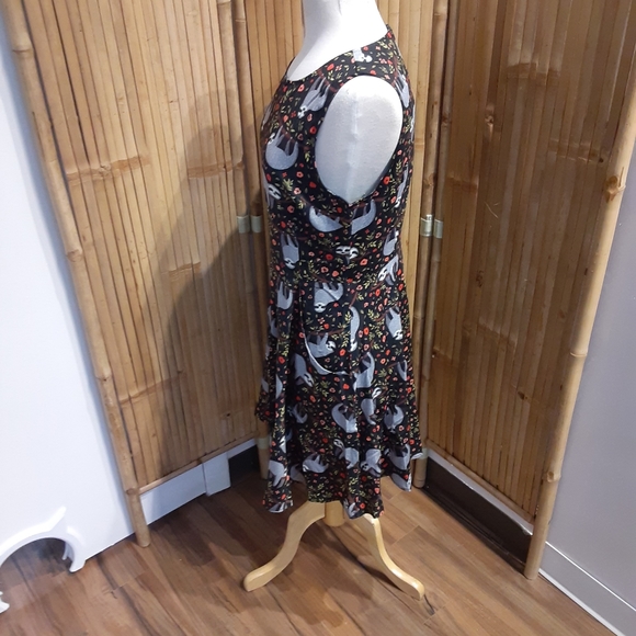 Sloth print skater dress with pockets - Picture 5 of 7